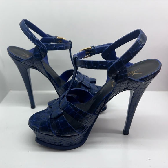 YVES SAINT LAURENT TRIBUTE CROCODILE SANDAL 💙 - Picture 2 of 8